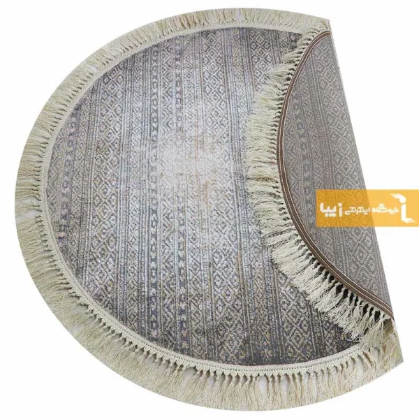 فرش گرد طوسی طرح مراکش5