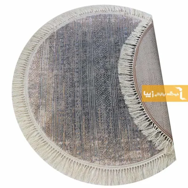 فرش گرد طوسی طرح پاسکال2