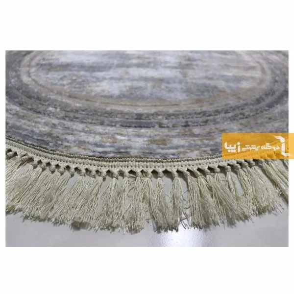 فرش گرد طوسی طرح پتینه4