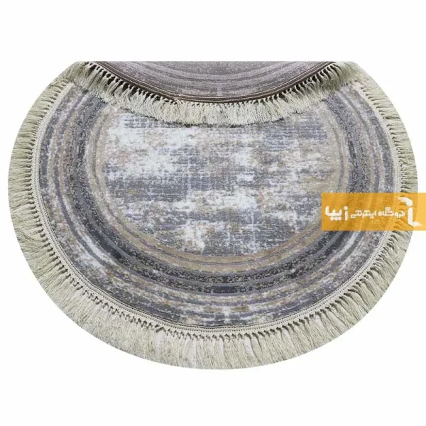 فرش گرد طوسی طرح پتینه12