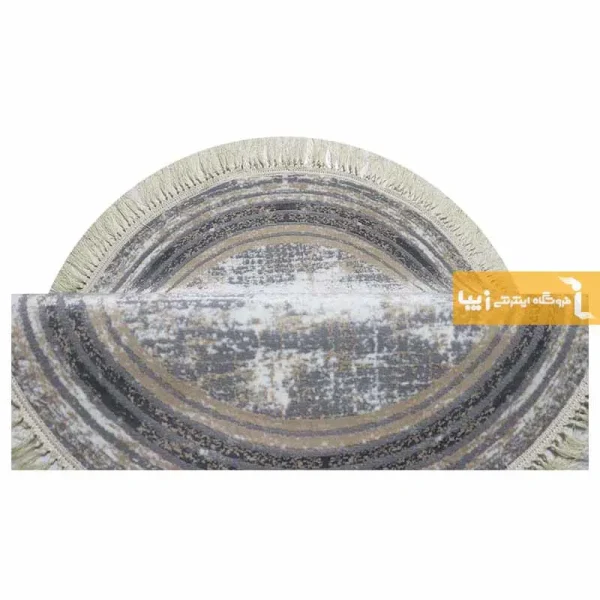 فرش گرد طوسی طرح پتینه9