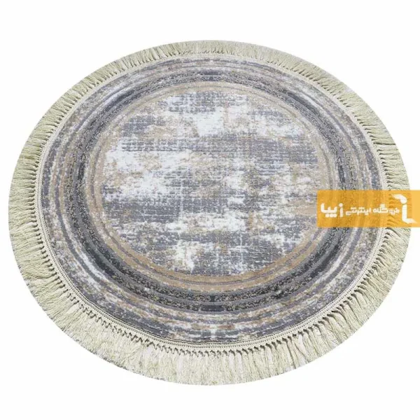 فرش گرد طوسی طرح پتینه7