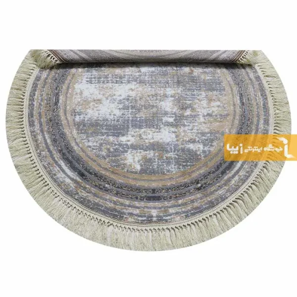 فرش گرد طوسی طرح پتینه6