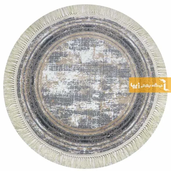 فرش گرد طوسی طرح پتینه5