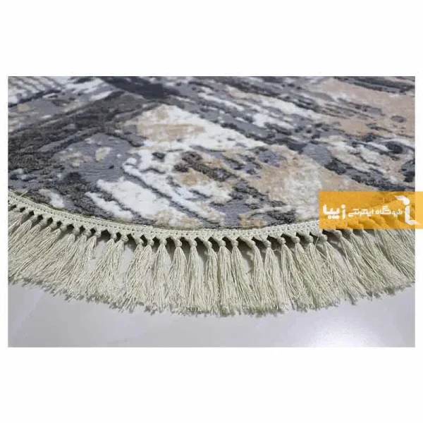 فرش گرد طوسی طرح پرتو5
