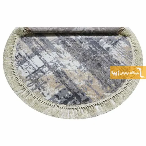 فرش گرد طوسی طرح پرتو3