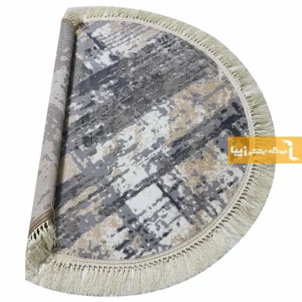 فرش گرد طوسی طرح پرتو10