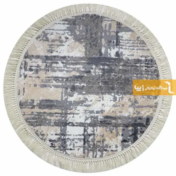 فرش گرد طوسی طرح پرتو9