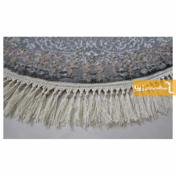 فرش گرد طوسی طرح روناک12