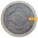 فرش گرد طوسی طرح روناک2