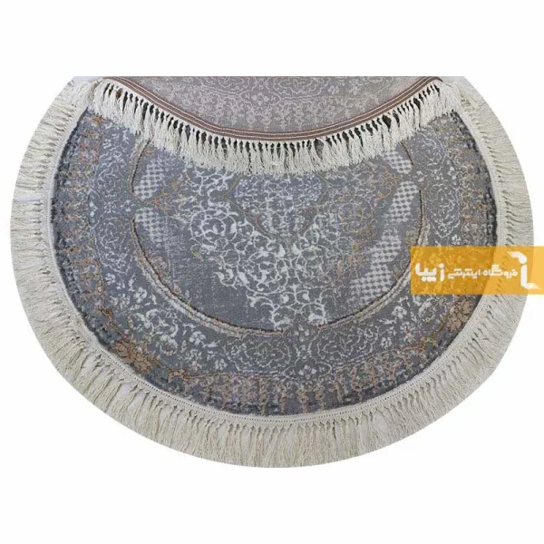 فرش گرد طوسی طرح روناک6