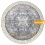 فرش گرد طوسی طرح رویال5