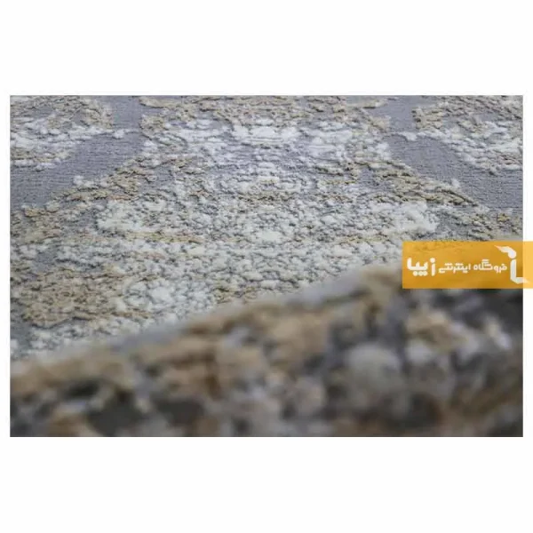فرش گرد طوسی طرح رویال2