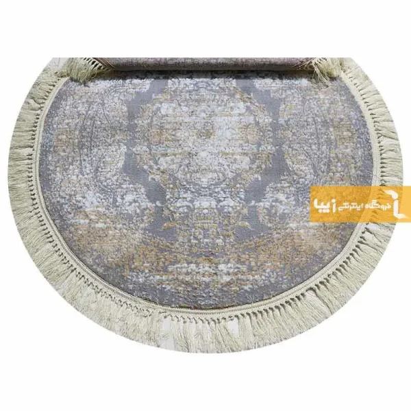 فرش گرد طوسی طرح رویال13