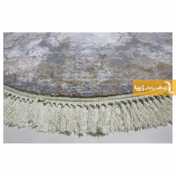فرش گرد طوسی طرح رویال12