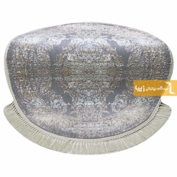 فرش گرد طوسی طرح رویال11