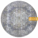 فرش گرد طوسی طرح رویال10