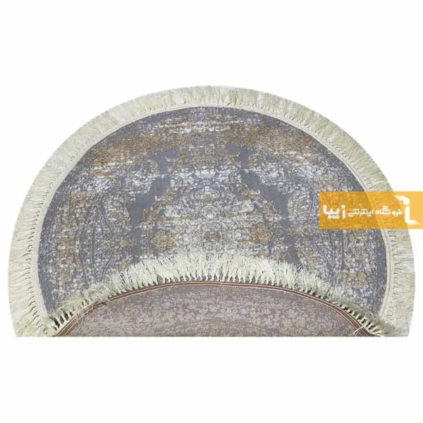 فرش گرد طوسی طرح رویال9