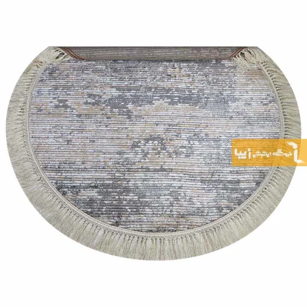 فرش گرد طوسی طرح صحرا5