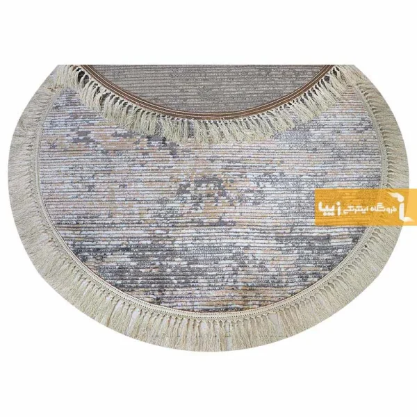 فرش گرد طوسی طرح صحرا2