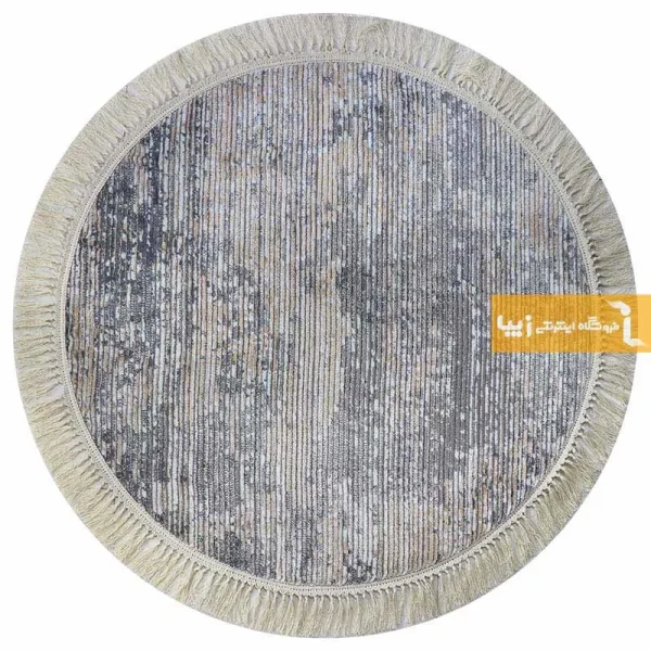 فرش گرد طوسی طرح صحرا12