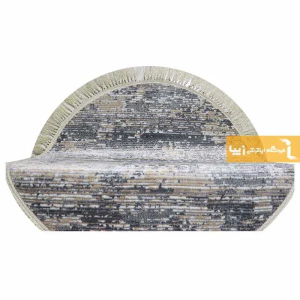 فرش گرد طوسی طرح صحرا10