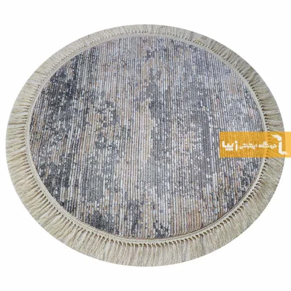 فرش گرد طوسی طرح صحرا7