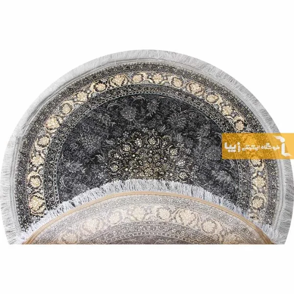 فرش گرد دودی طرح شاهکار3