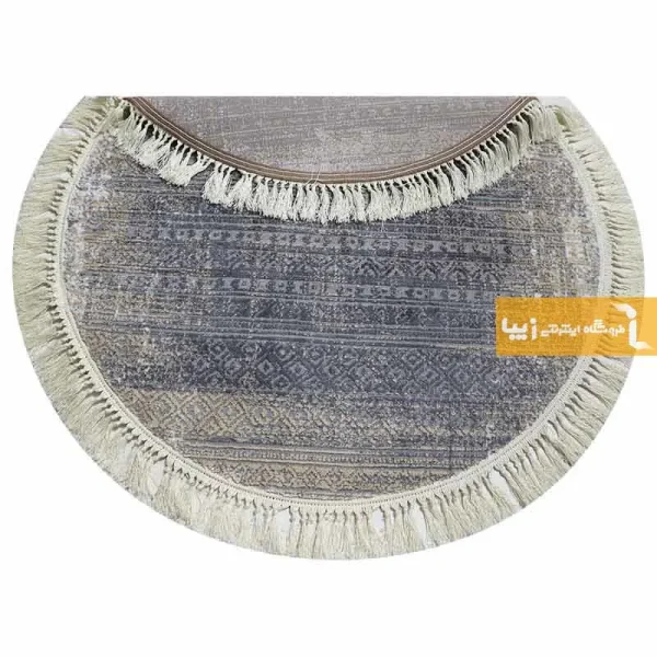 فرش گرد طوسی طرح طنجه12