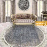 فرش گرد طوسی طرح طنجه1