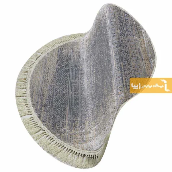 فرش گرد طوسی طرح طنجه10