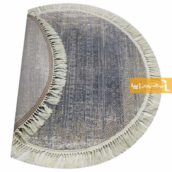 فرش گرد طوسی طرح طنجه9