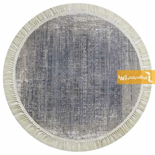 فرش گرد طوسی طرح طنجه8