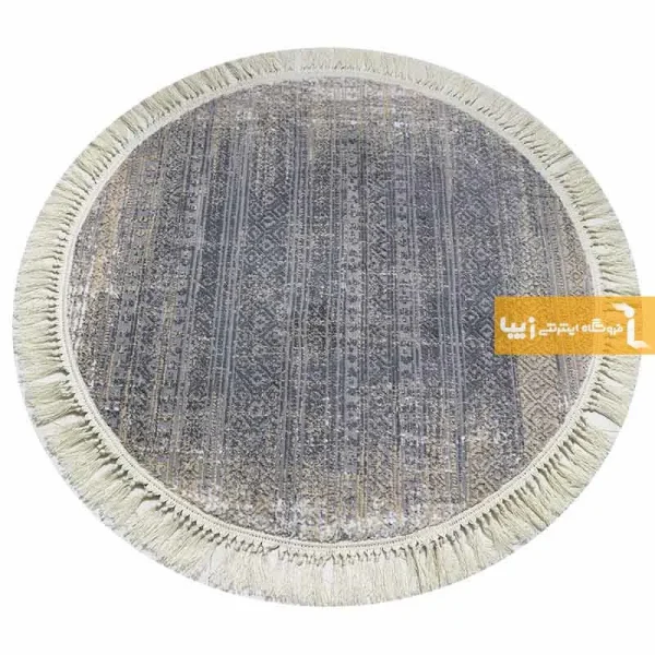 فرش گرد طوسی طرح طنجه7