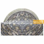 فرش گرد طوسی طرح زنبق5