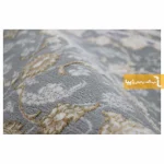 فرش گرد طوسی طرح زنبق3