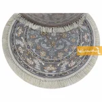 فرش گرد طوسی طرح زنبق13