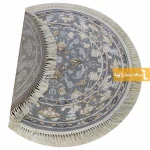 فرش گرد طوسی طرح زنبق12