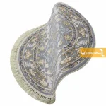 فرش گرد طوسی طرح زنبق11