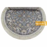 فرش گرد طوسی طرح زنبق10