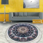 فرش گرد سرمه ای طرح هیوا1