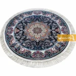 فرش گرد سرمه ای طرح هیوا2