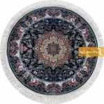 فرش گرد سرمه ای طرح هیوا11