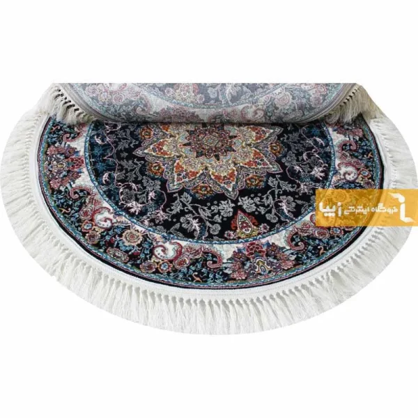 فرش گرد سرمه ای طرح هیوا9