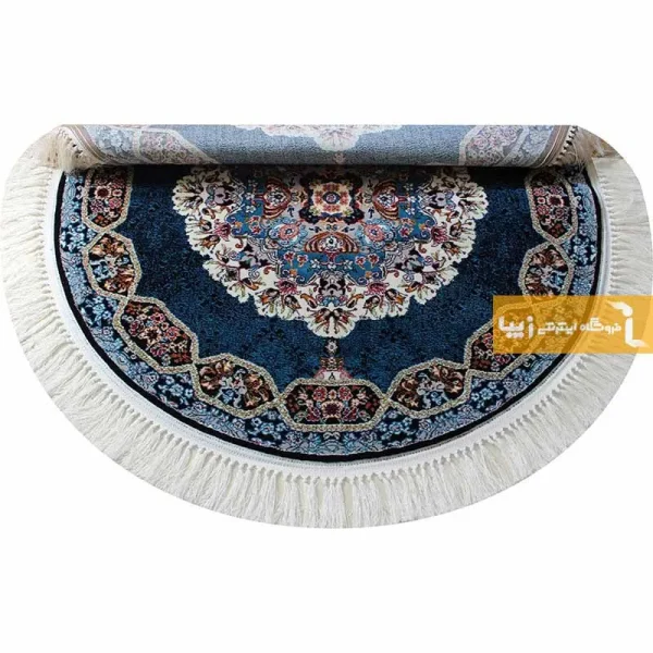 فرش گرد سرمه ای طرح هالیدی11