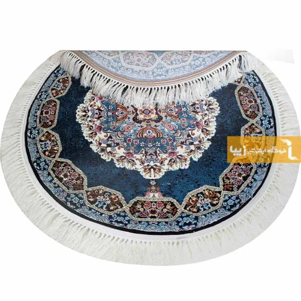 فرش گرد سرمه ای طرح هالیدی8