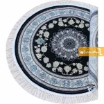 فرش گرد سرمه ای طرح اصفهان8