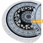 فرش گرد سرمه ای طرح اصفهان5