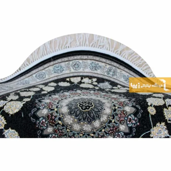 فرش گرد سرمه ای طرح اصفهان4