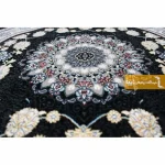 فرش گرد سرمه ای طرح اصفهان2